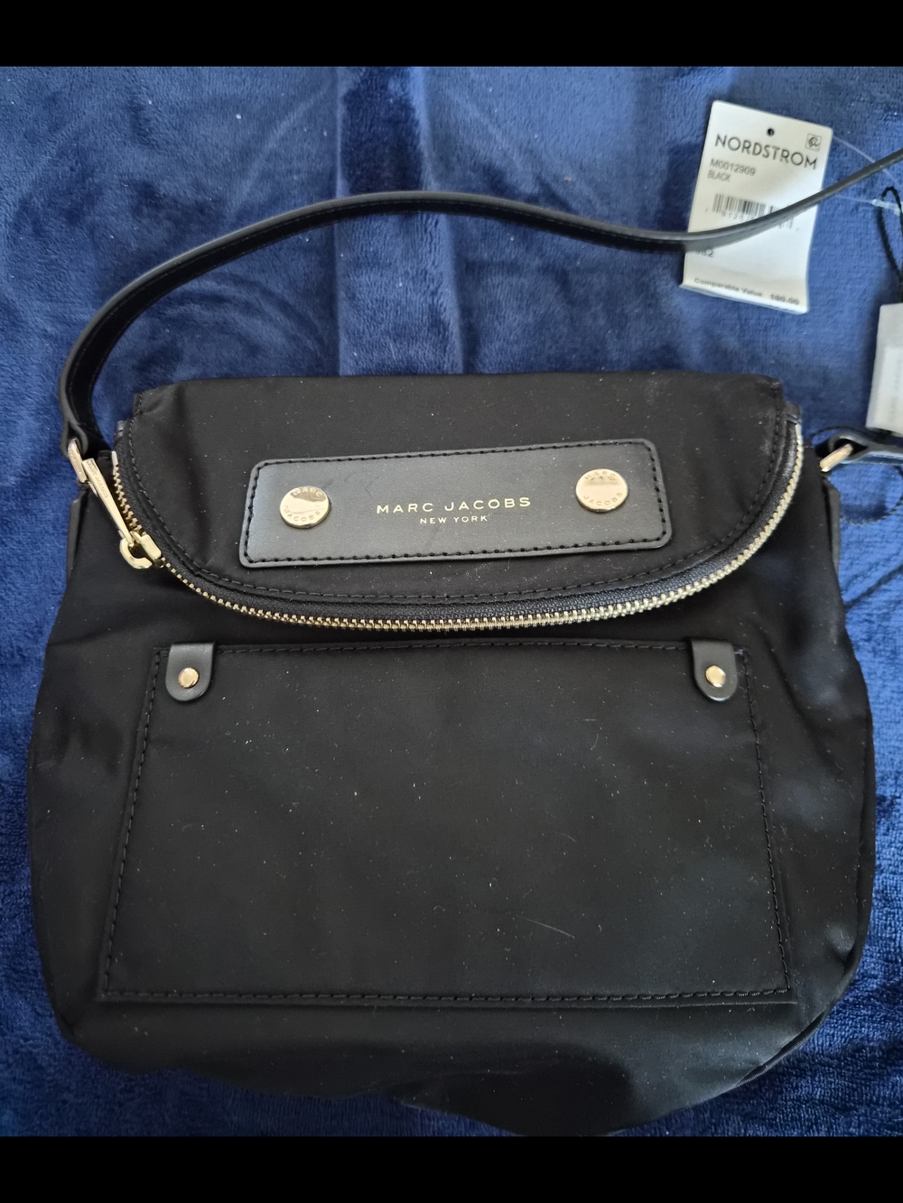 Marc Jacobs Black Nylon Crossbody with Gold-Tone Trim